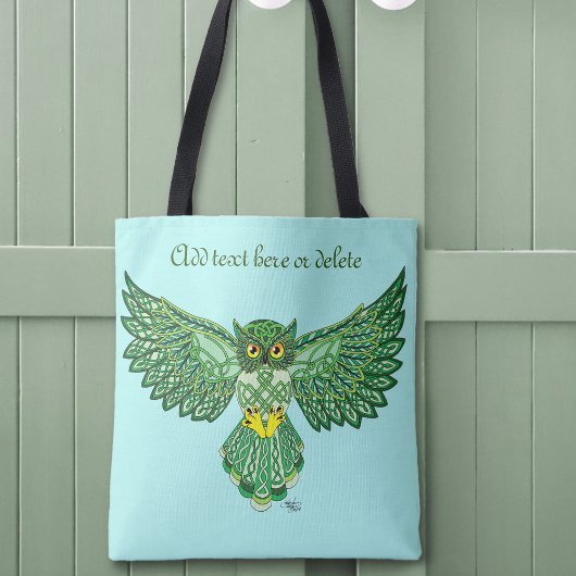 Celtic Flight Uil Groen Tote Bag