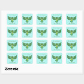 Celtic Flight Uil Groene Bookplate Vierkante Sticker (Vel)