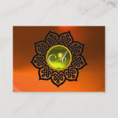 CELTIC FLOWER MONOGRAM AGATE oranje yellow topaz Visitekaartje (Achterkant)