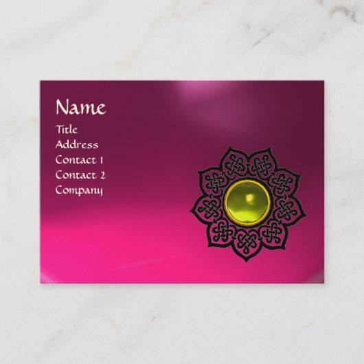 CELTIC FLOWER MONOGRAM roze amethyst, topaz Visitekaartje (Voorkant)