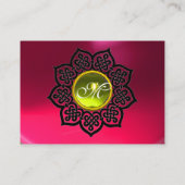 CELTIC FLOWER YELLOW EDELSTONE MONOGRAM Pink Ruby Visitekaartje (Achterkant)