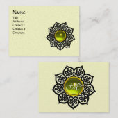 CELTIC FLOWER YELLOW GEM MONOGRAM Cream Luxe Visitekaartje (Voorkant / Achterkant)