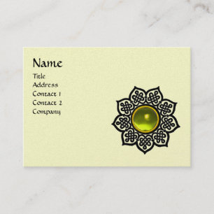 CELTIC FLOWER YELLOW GEM MONOGRAM Cream Luxe Visitekaartje