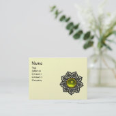 CELTIC FLOWER YELLOW GEM MONOGRAM Cream Luxe Visitekaartje (Staand voorkant)