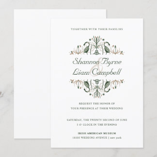 Celtic Folk Art | Modern Floral Irish Wedding Kaart