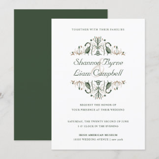 Celtic Folk Art | Modern Floral Irish Wedding Kaart