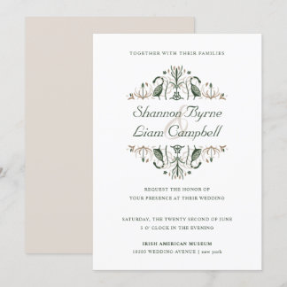 Celtic Folk Art | Modern Floral Irish Wedding Kaart