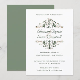 Celtic Folk Art | Modern Floral Irish Wedding Kaart