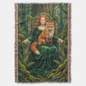 Celtic Forest Queen Red Fox Witch Fantasy Art ( Deken (Voorkant Verticaal)