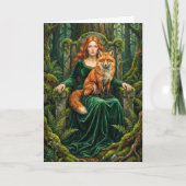 Celtic Forest Queen Red Fox Witch Fantasy Art ( Kaart (Voorkant)