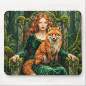 Celtic Forest Queen Red Fox Witch Fantasy Art ( Muismat (Voorkant)
