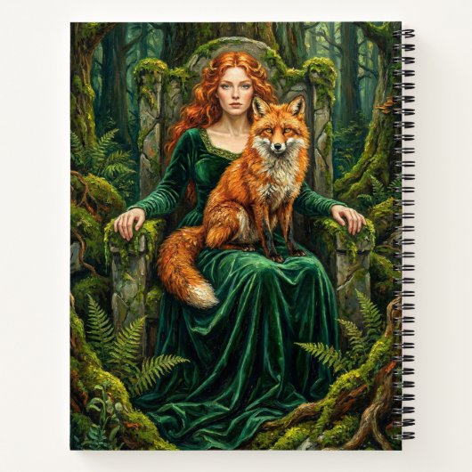 Celtic Forest Queen Red Fox Witch Fantasy Art ( Notitieboek (Achterkant)