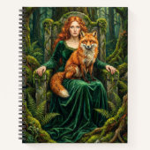 Celtic Forest Queen Red Fox Witch Fantasy Art ( Notitieboek (Voorkant)