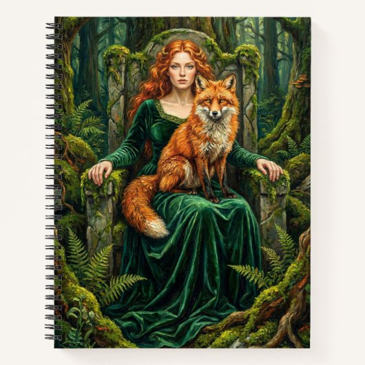 Celtic Forest Queen Red Fox Witch Fantasy Art ( Notitieboek (Voorkant)