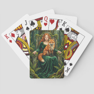 Celtic Forest Queen Red Fox Witch Fantasy Art ( Pokerkaarten