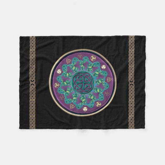 Celtic Fractal Mandala Fleece Deken (Voorkant (Horizontaal))