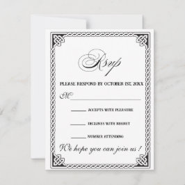 Celtic Frame Wedding RSVP Card Kaartje