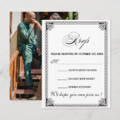 Celtic Frame Wedding RSVP Card Kaartje (Voorkant / Achterkant)