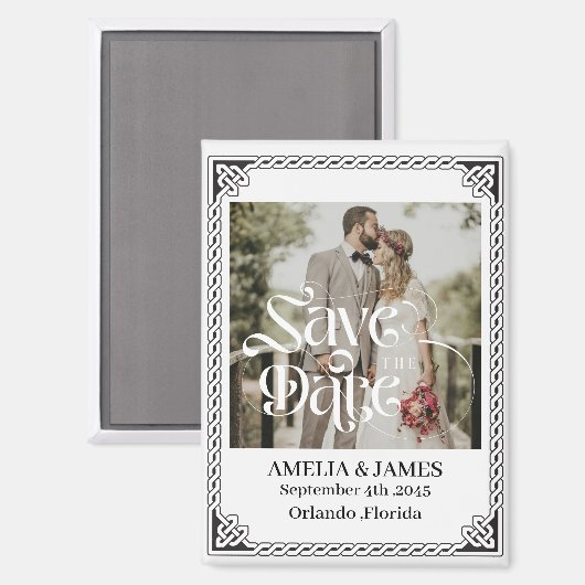 Celtic Frame Wedding Save the Date Magnet (Voorkant / Achterkant)