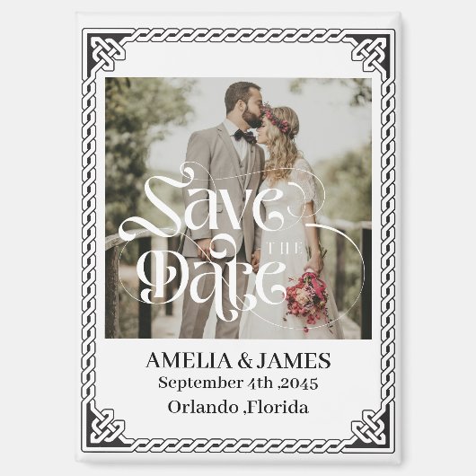 Celtic Frame Wedding Save the Date Magnet (Voorkant)