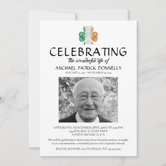 Celtic Funeral | Viering van de foto van Life Kaart (Voorkant)