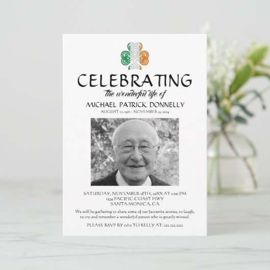 Celtic Funeral | Viering van de foto van Life Kaart (Staand voorkant)