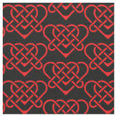 Celtic/Gadhlig braided design hart rood Stof (Close Up)