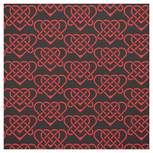 Celtic/Gadhlig braided design hart rood Stof (Swatch)