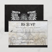 Celtic Gaelic Knot Wedding RSVP Card Kaartje (Voorkant / Achterkant)