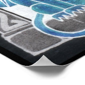 Celtic Gargoyle negatieve afdruk Poster (Hoek)