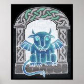 Celtic Gargoyle negatieve afdruk Poster (Voorkant)