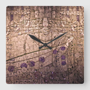 Celtic geïnspireerd Art Nouveau Time-stuk Vierkante Klok