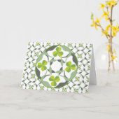 Celtic geïnspireerd Shamrock Pattern St. Patrick's Kaart (Gele Bloem)