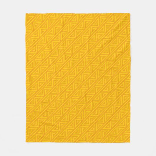 Celtic geïnspireerd Yellow Tribal Zig Zag Pattern Fleece Deken (Voorkant)