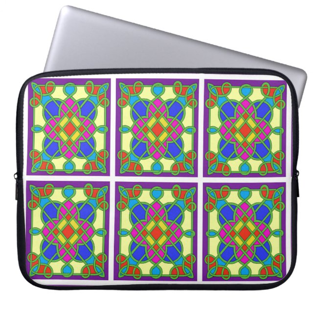 Celtic Glas in lood Effect Laptop Sleeve (Voorkant)