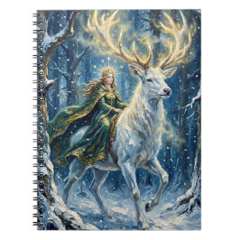 Celtic Goddess & Glowing White Stag Notitieboek