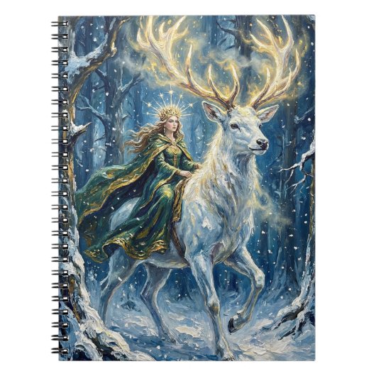 Celtic Goddess & Glowing White Stag Notitieboek (Voorkant)