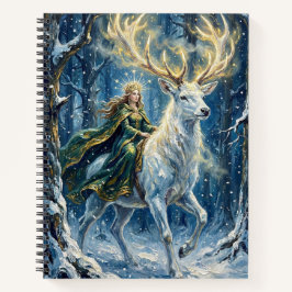 Celtic Goddess & Glowing White Stag Notitieboek