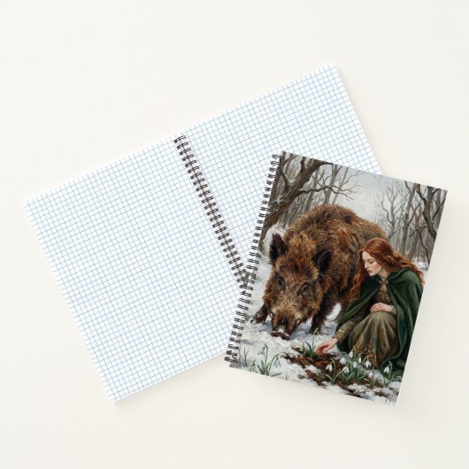 Celtic Goddess & Wild Boar Notitieboek (Binnen)