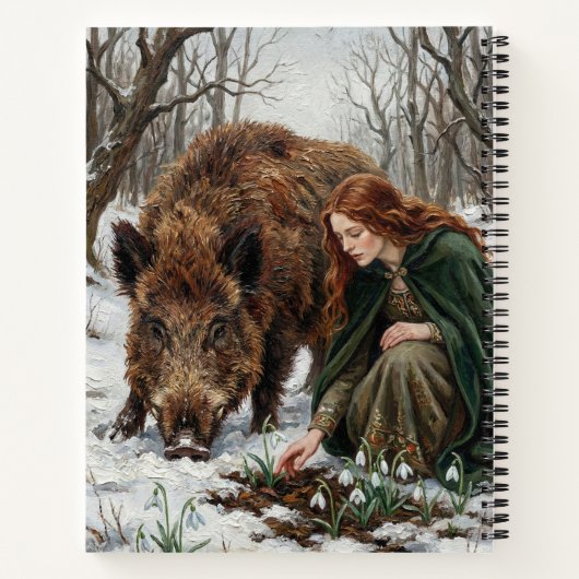 Celtic Goddess & Wild Boar Notitieboek (Achterkant)