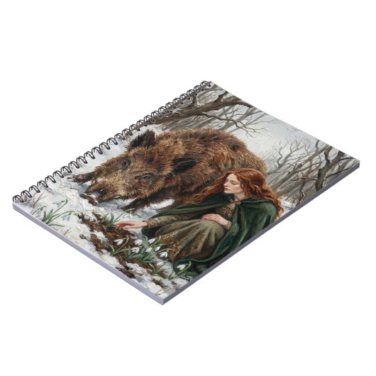 Celtic Goddess & Wild Boar Notitieboek (Linkerzijde)