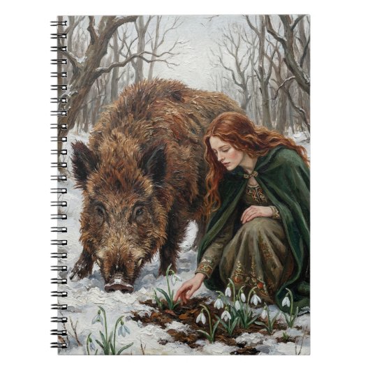 Celtic Goddess & Wild Boar Notitieboek (Voorkant)