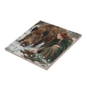 Celtic Goddess & Wild Boar Tegeltje (Zijkant)