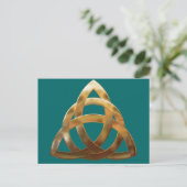 Celtic Gold Trinity Knot Briefkaart (Staand voorkant)