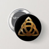Celtic Gold Trinity Knot Ronde Button 5,7 Cm (Voorkant /achterkant)