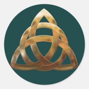 Celtic Gold Trinity Knot Ronde Sticker