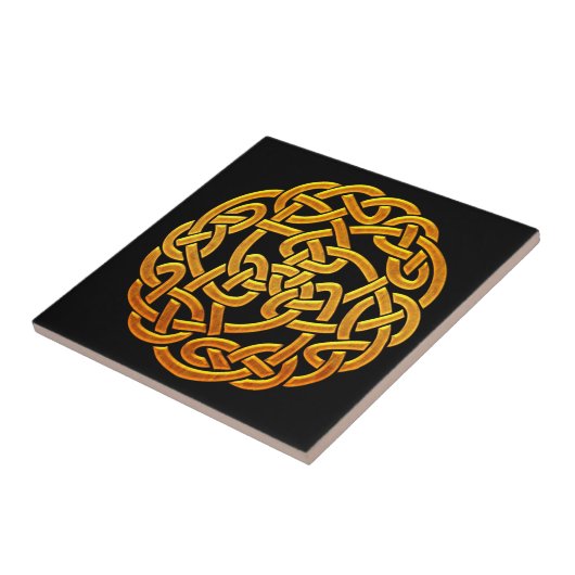 Celtic Golden D1 Irish Celtic Design Tegeltje (Zijkant)