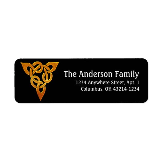 Celtic Golden D3 Ierse retour adreslabels Etiket (Voorkant)