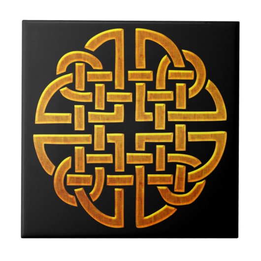 Celtic Golden D7 Irish Celtic Design Tegeltje (Voorkant)