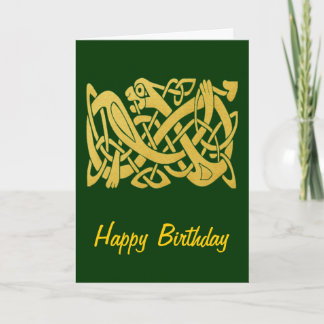 Celtic Golden Snake op donkergroene Kaart